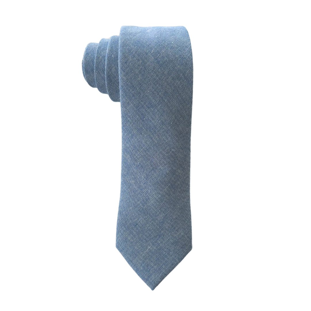 Jackson Blue Linen Mens Tie