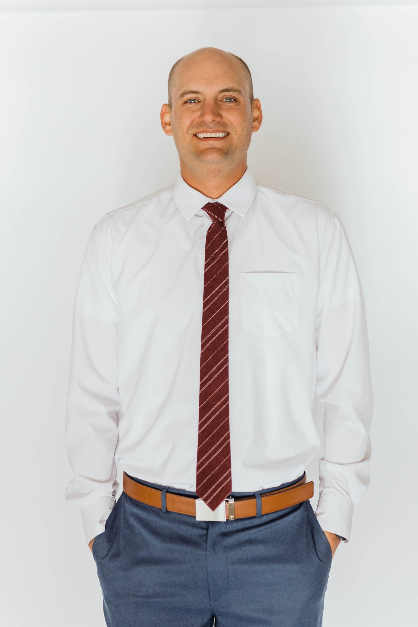 Maroon Stripe Mens Tie