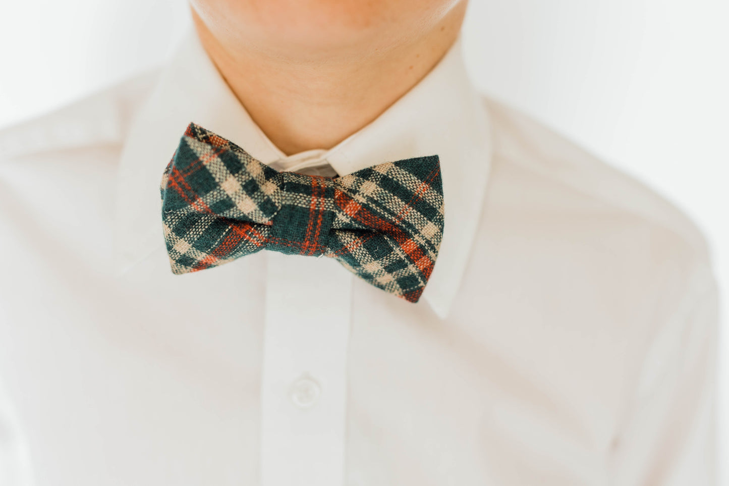 Mistletoe Plaid Boys Bow Tie