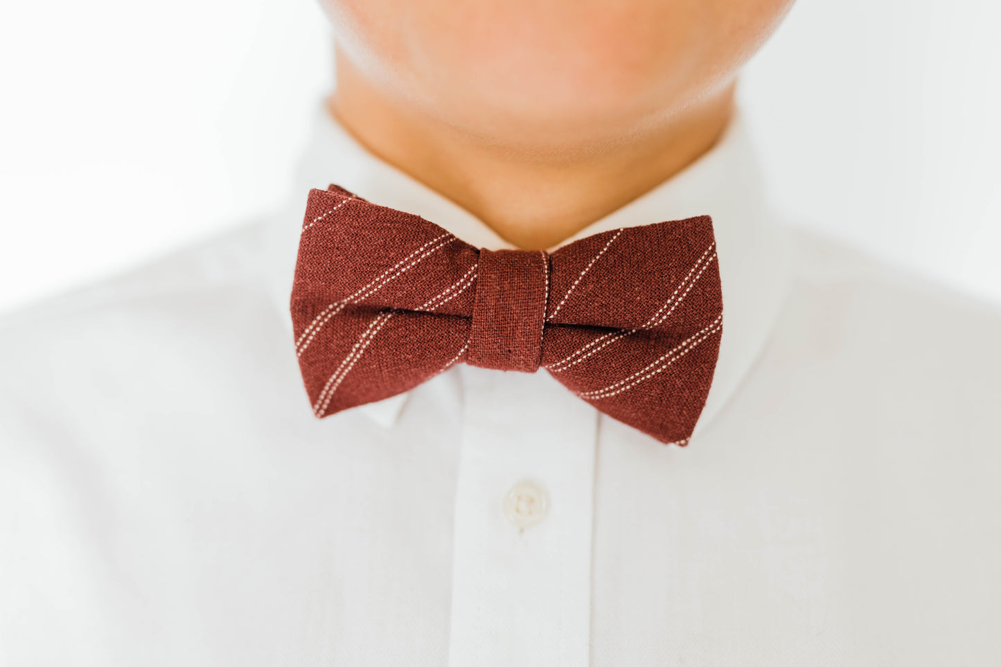 Maroon Stripe Boys Bow Tie
