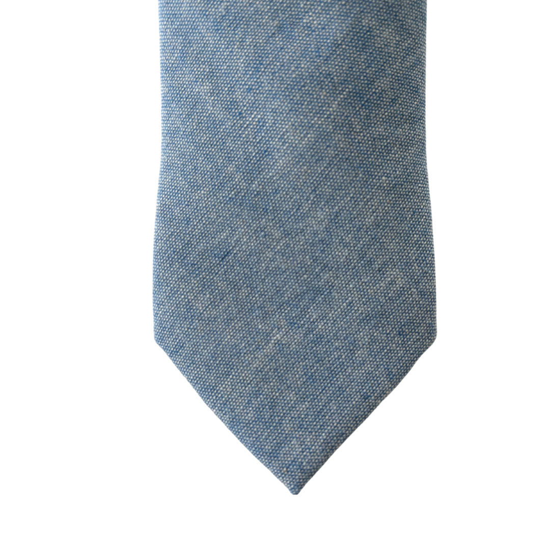 Jackson Blue Linen Mens Tie