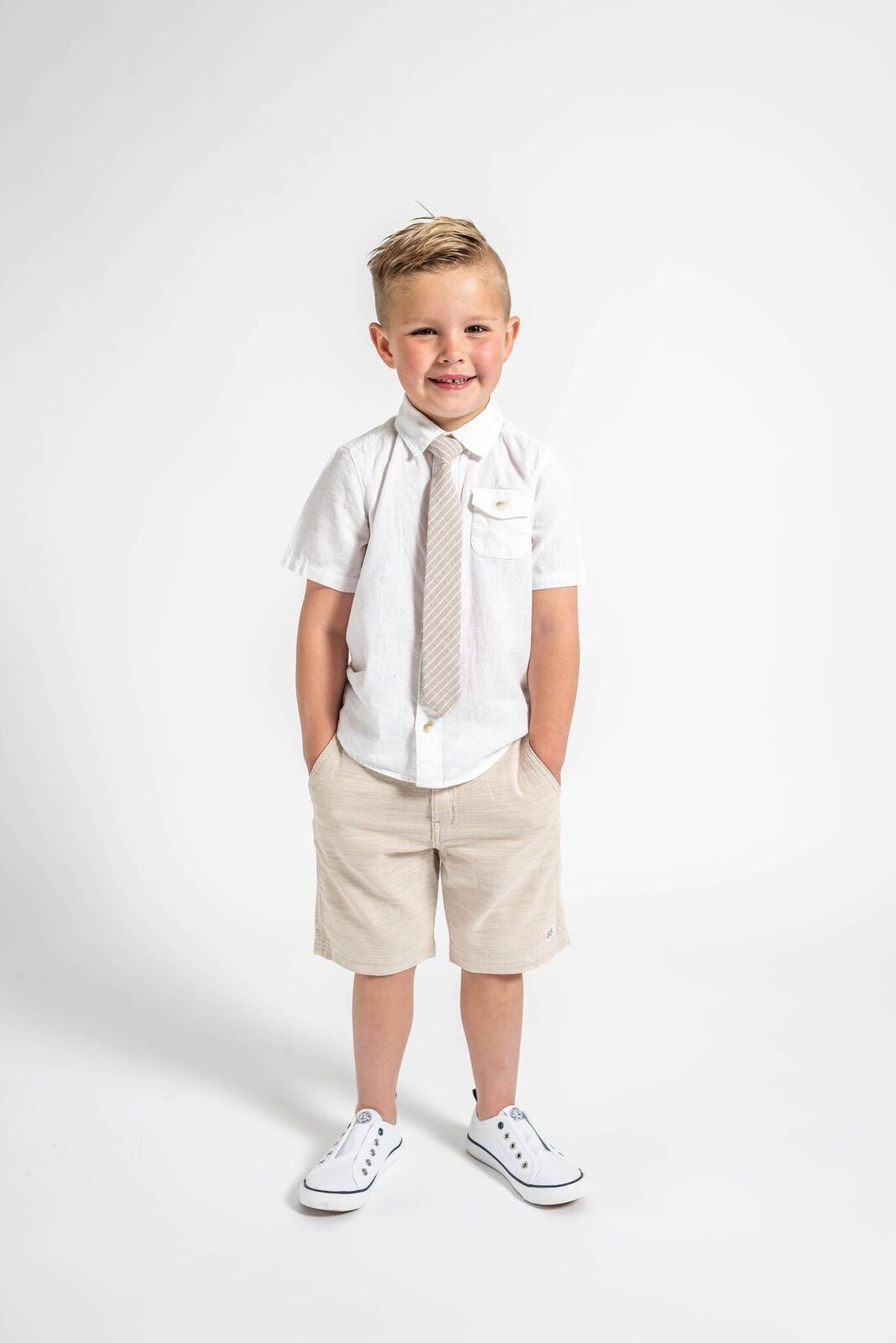 Sandy Stripe Boys Pre-Tied Tie