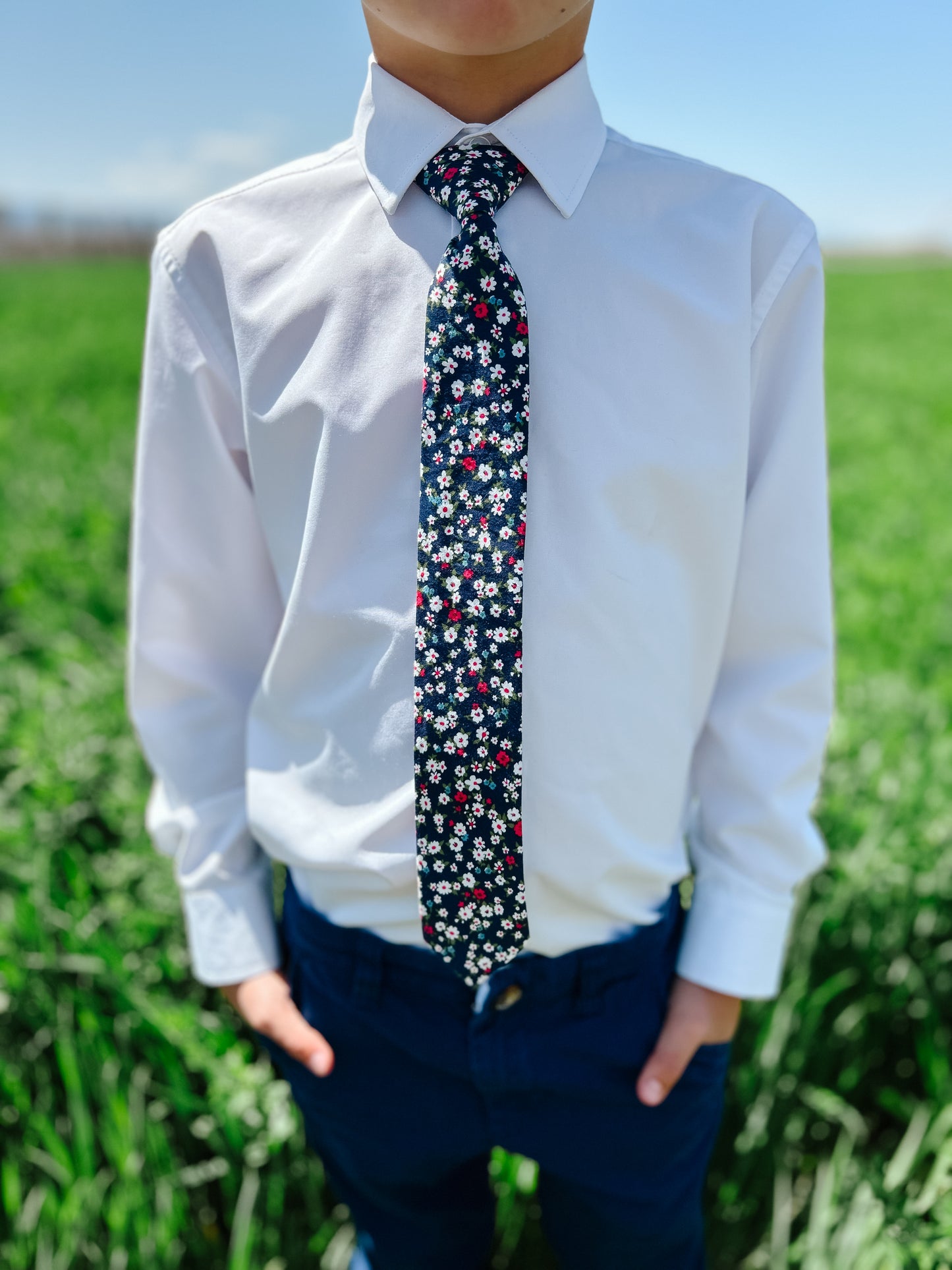 Freedom Floral Boys Pre-Tied Tie