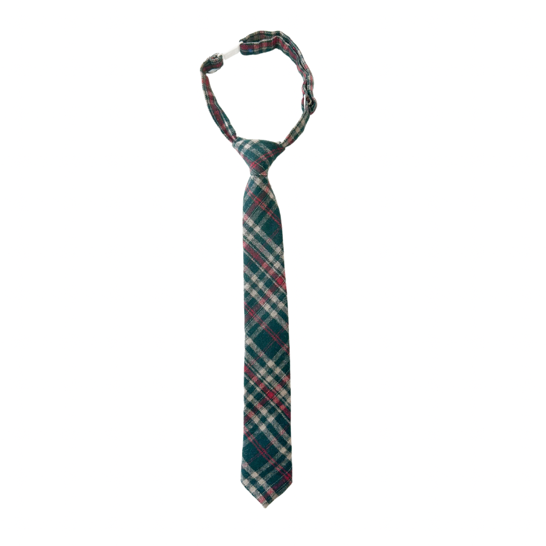 Mistletoe Plaid Pre-tied Boys Tie
