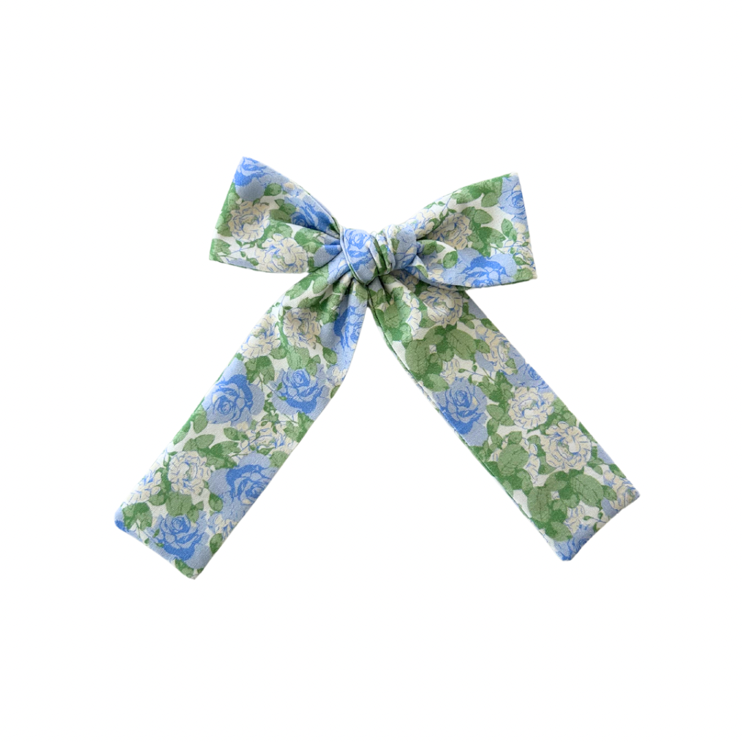 Flora Long Tail Hair Bow Clip