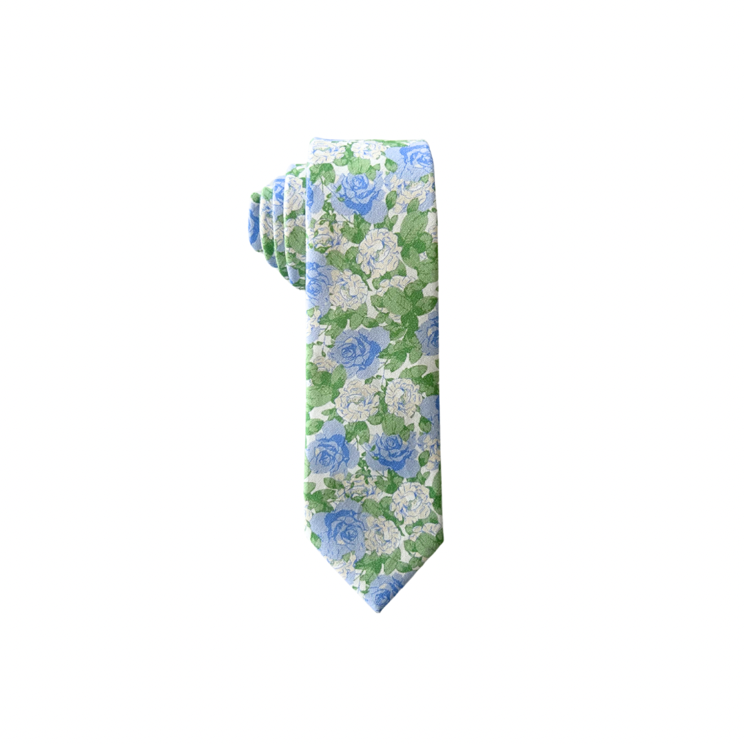 Blue Floral Boys Regular Tie