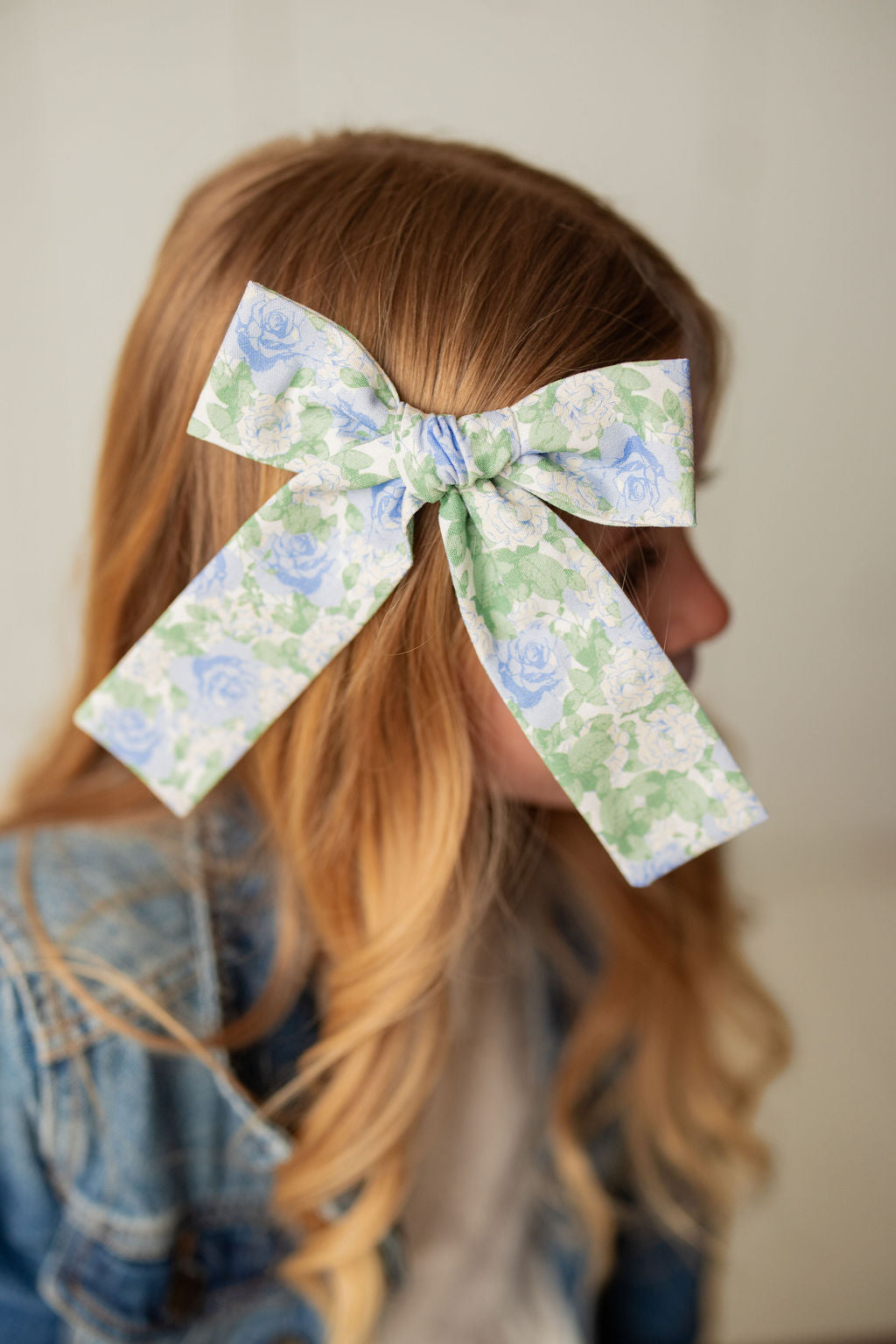 Flora Long Tail Hair Bow Clip