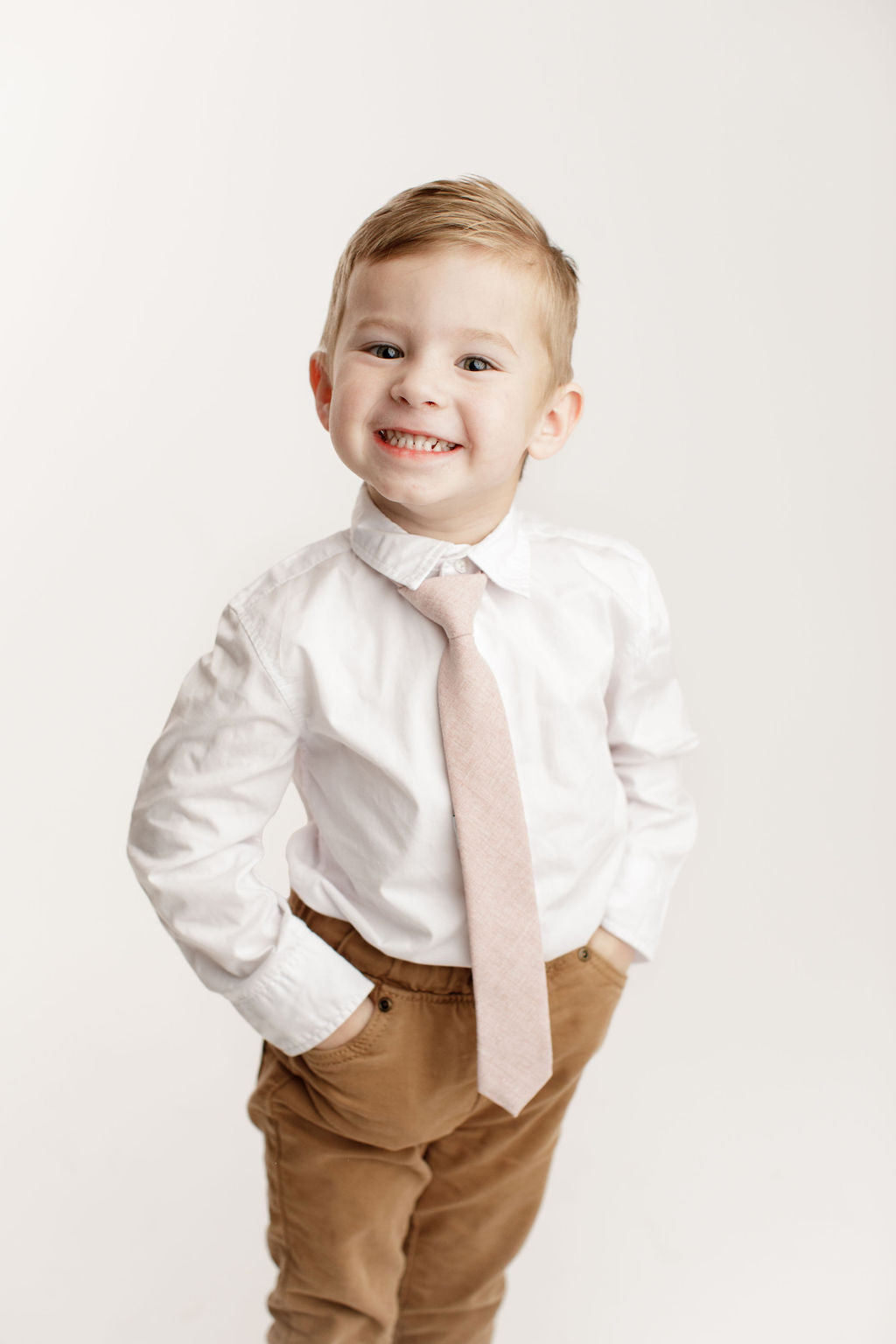 Rose Linen Boys Pre-Tied Tie