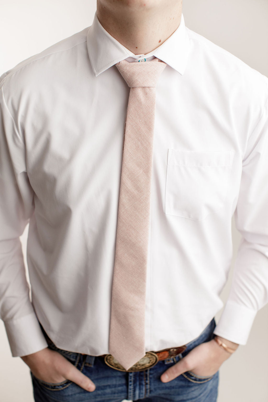 Rose Linen Mens Tie
