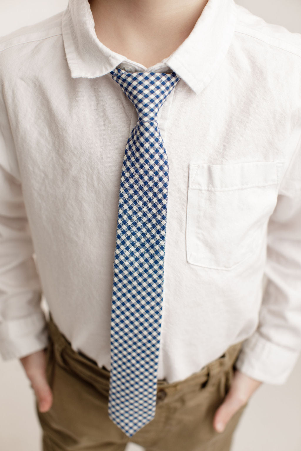 Miles Gingham Boys Regular Tie