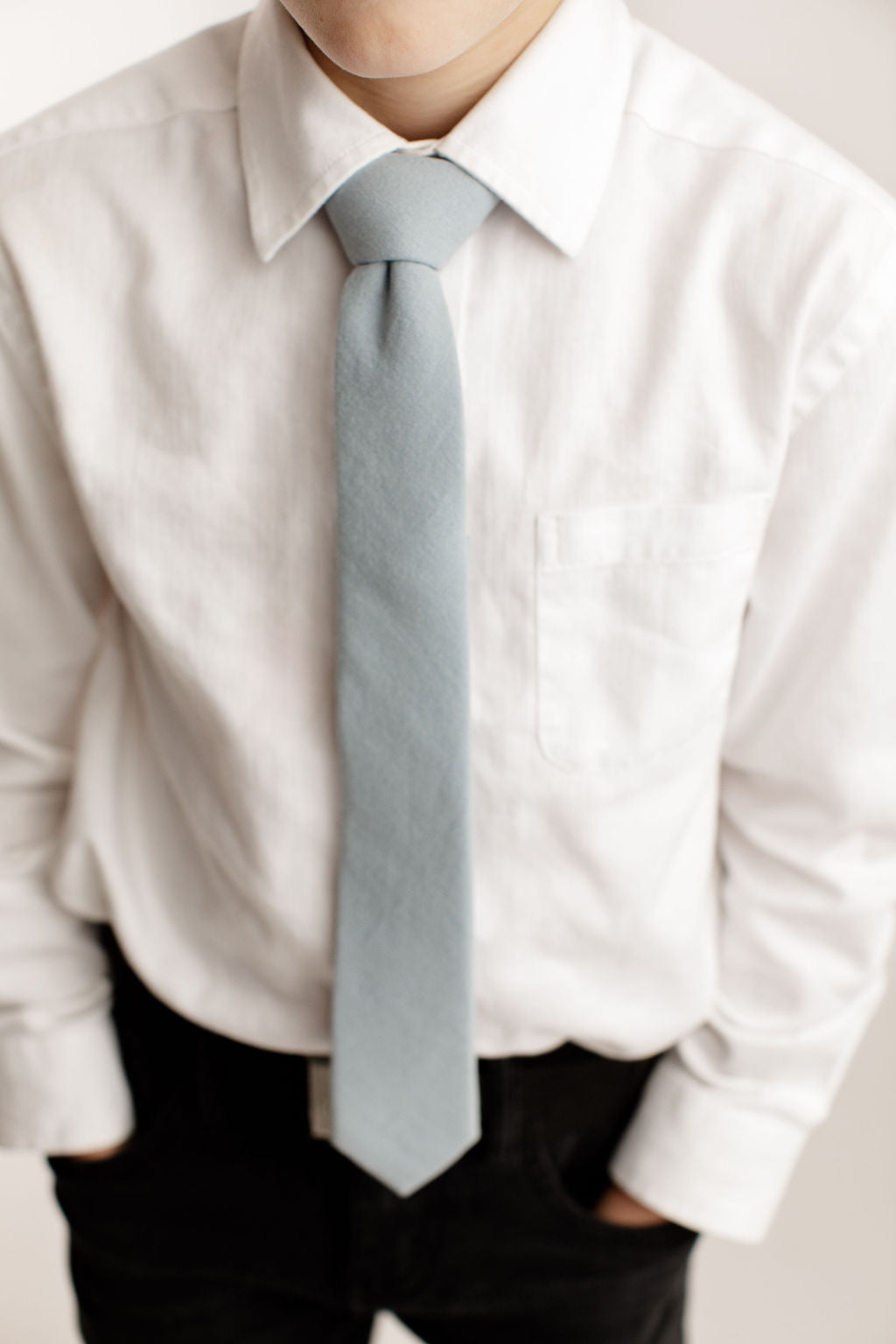 Dusty Blue Boys Pre-Tied Tie