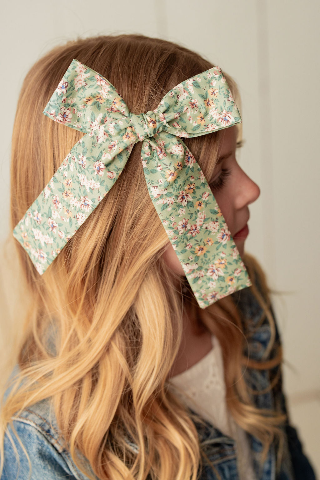 Kai Floral Long Tail Hair Bow Clip