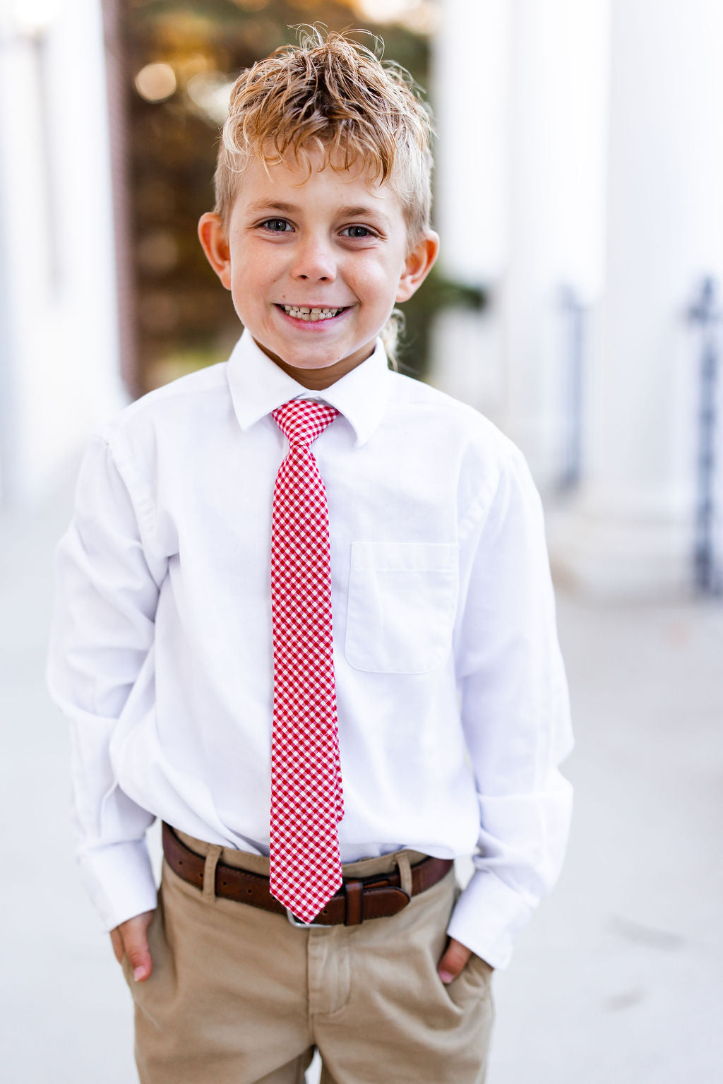 Ralphie Red Gingham Boys Pre-Tied Tie