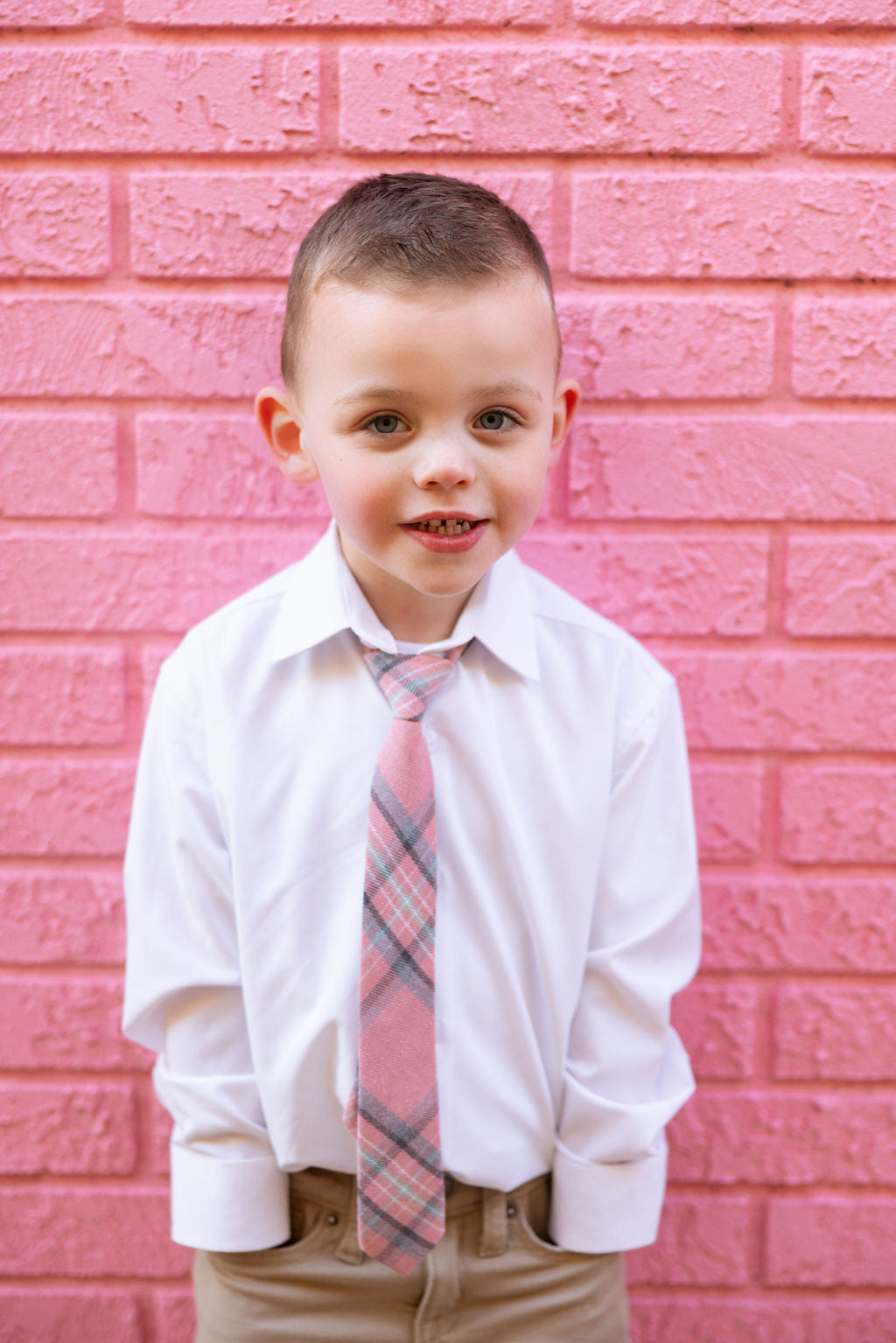 Kolbi Plaid Boys Pre-Tied Tie