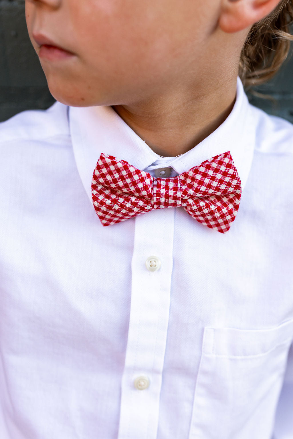 Ralphie Red Gingham Boys Bow Tie