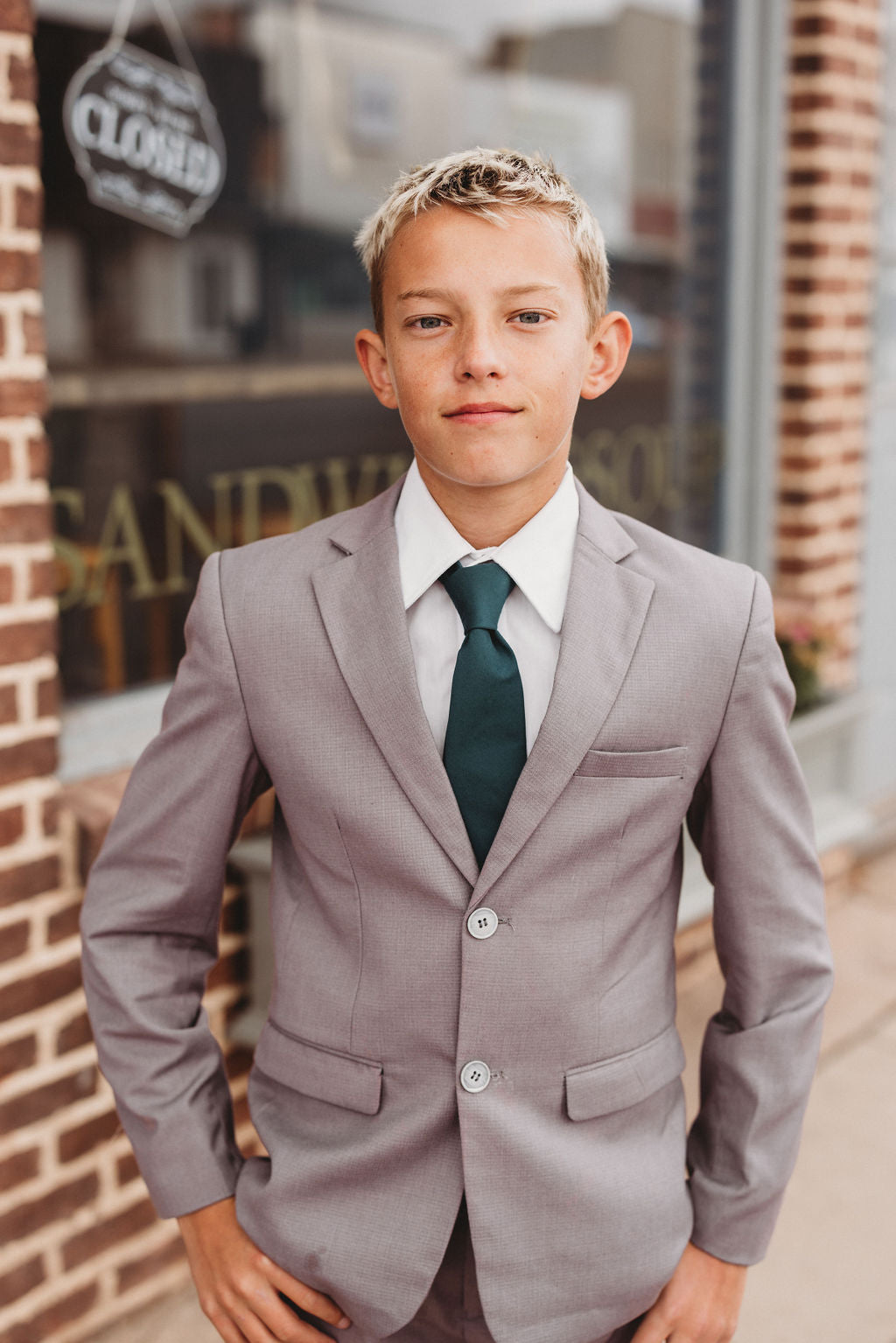 Pine Green Boys Regular Tie