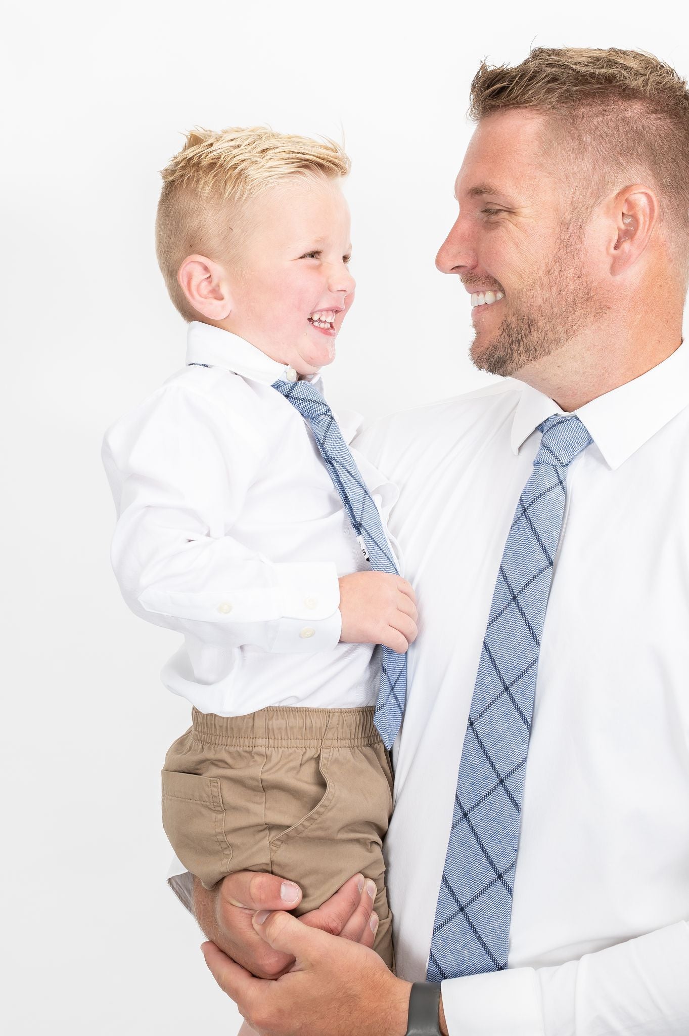 Azure Grid Boys Tie