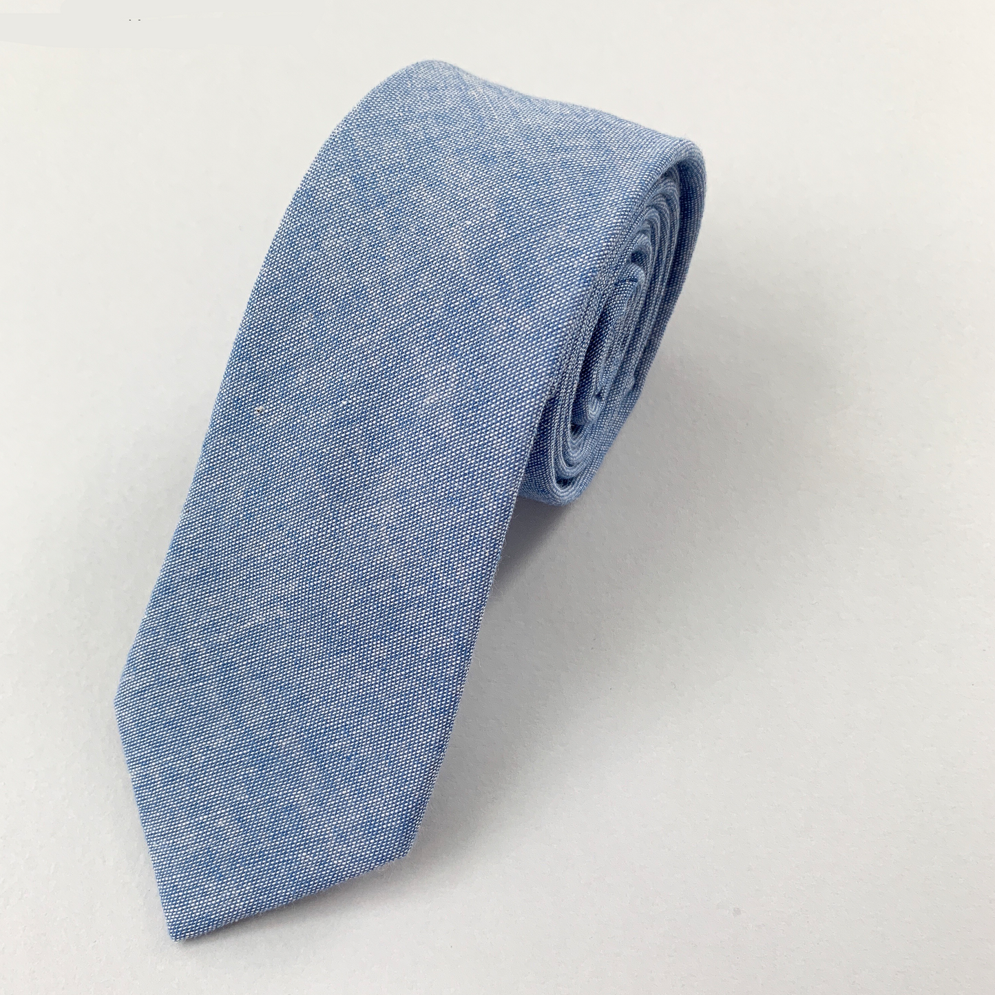 Jackson Blue Linen Mens Tie