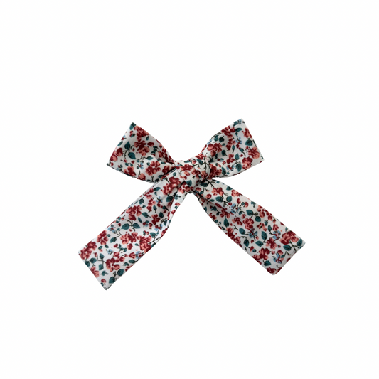 Brooks Floral Mini Long Tail Hair Bow Clip