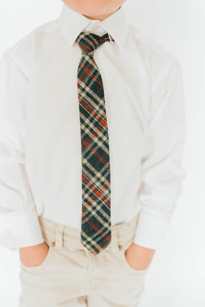 Mistletoe Plaid Pre-tied Boys Tie