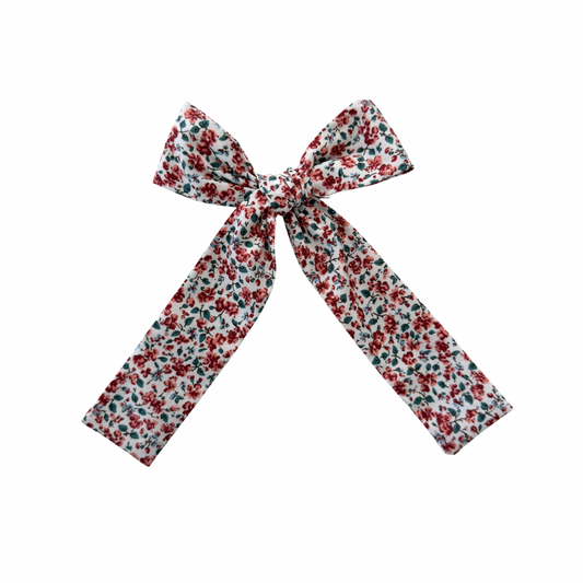 Brooks Floral Long Tail Hair Bow Clip