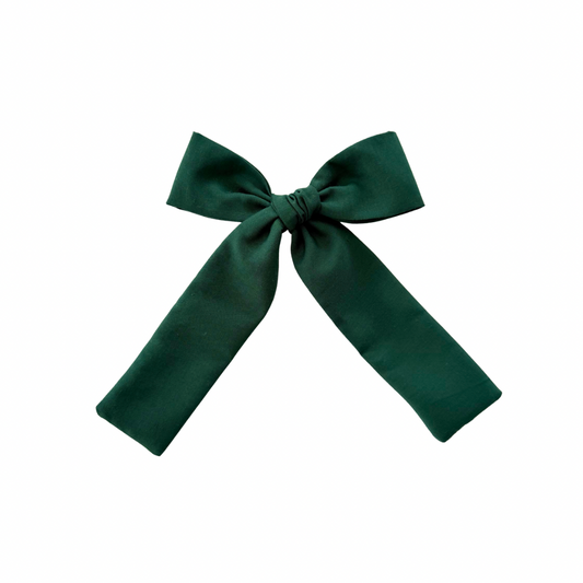 Evergreen Long Tail Hair Bow Clip