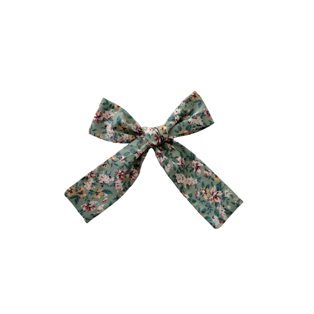 Kai Floral Mini Long Tail Hair Bow Clip
