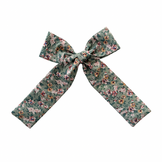 Kai Floral Long Tail Hair Bow Clip