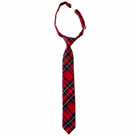 Classic Christmas Plaid Boys Pre-tied Tie