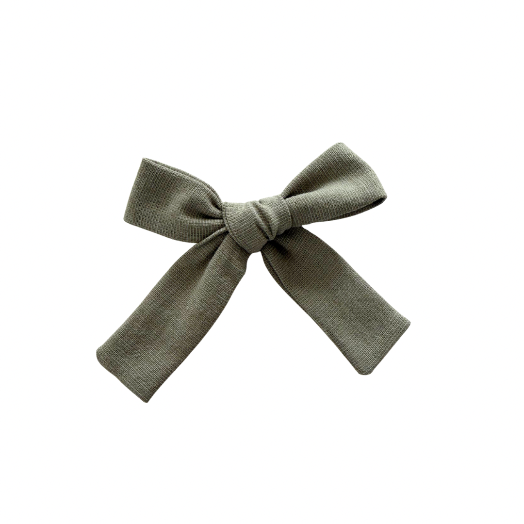 Cayden Sage Mini Long Tail Hair Bow Clip