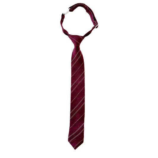 Maroon Stripe Pre-tied Boys Tie