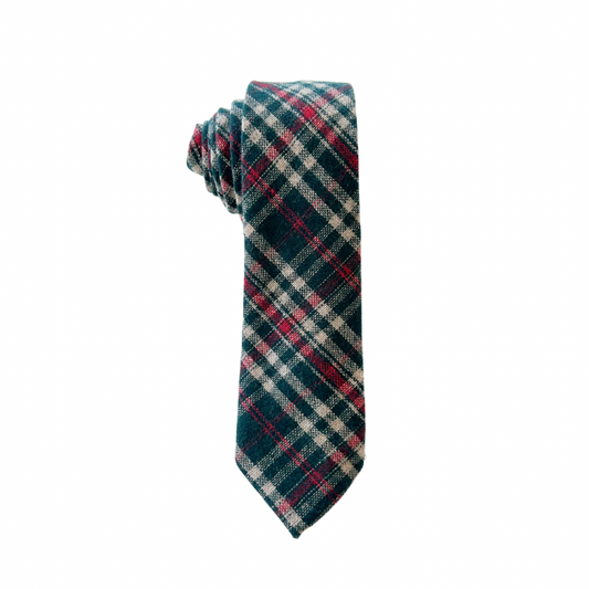 Mistletoe Plaid Boys Regular Tie