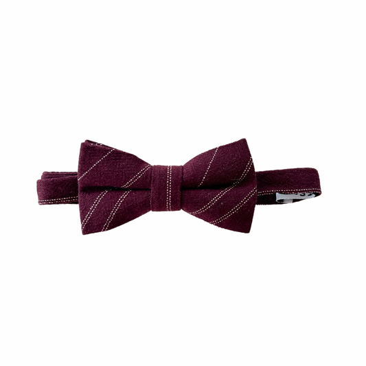 Maroon Stripe Boys Bow Tie