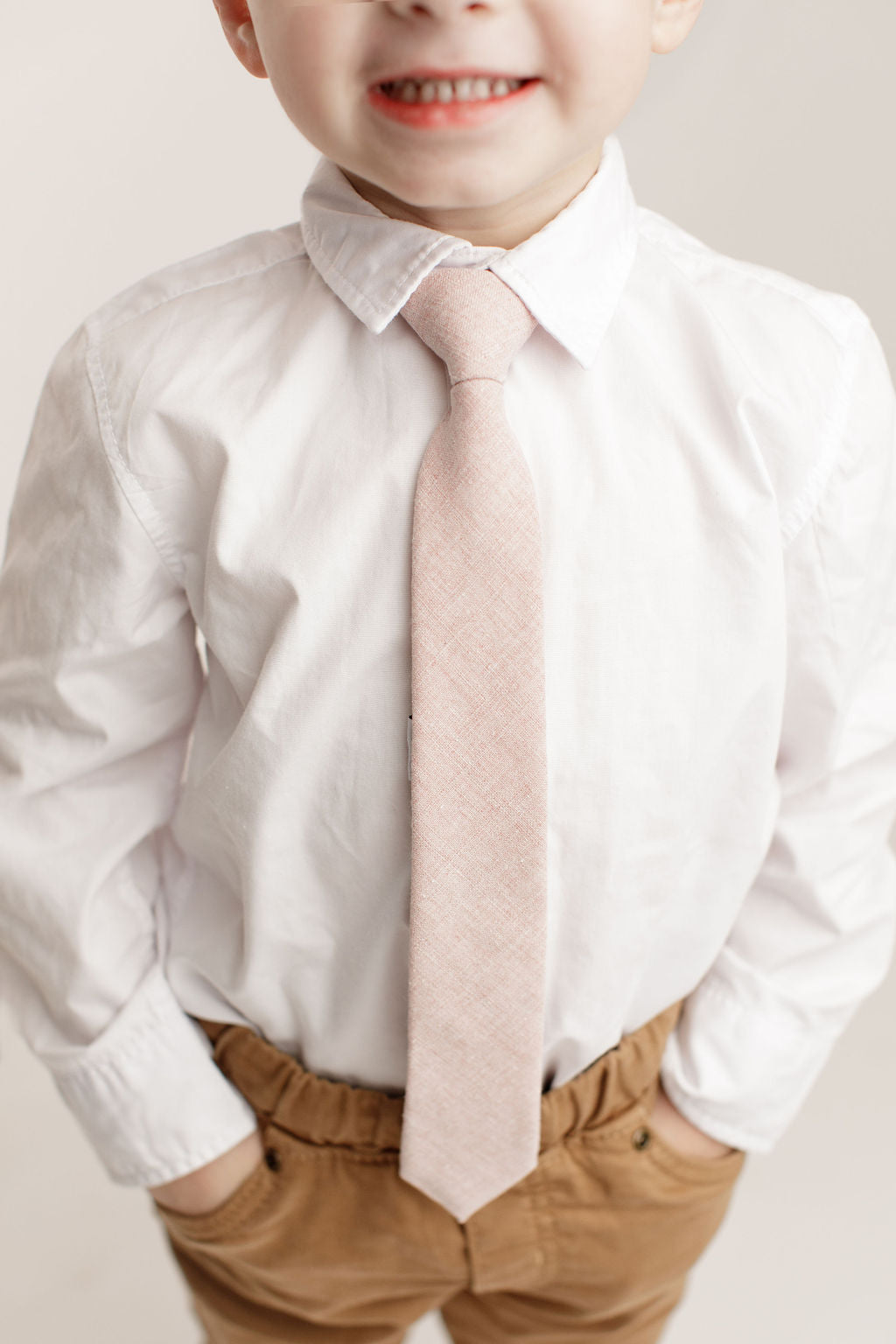 Rose Linen Boys Pre-Tied Tie