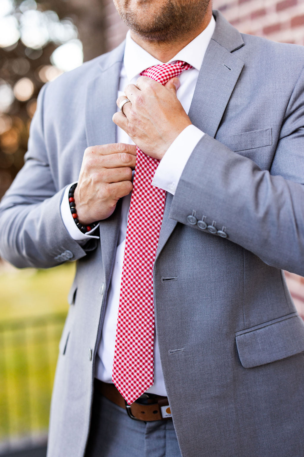 Ralphie Red Gingham Mens Tie