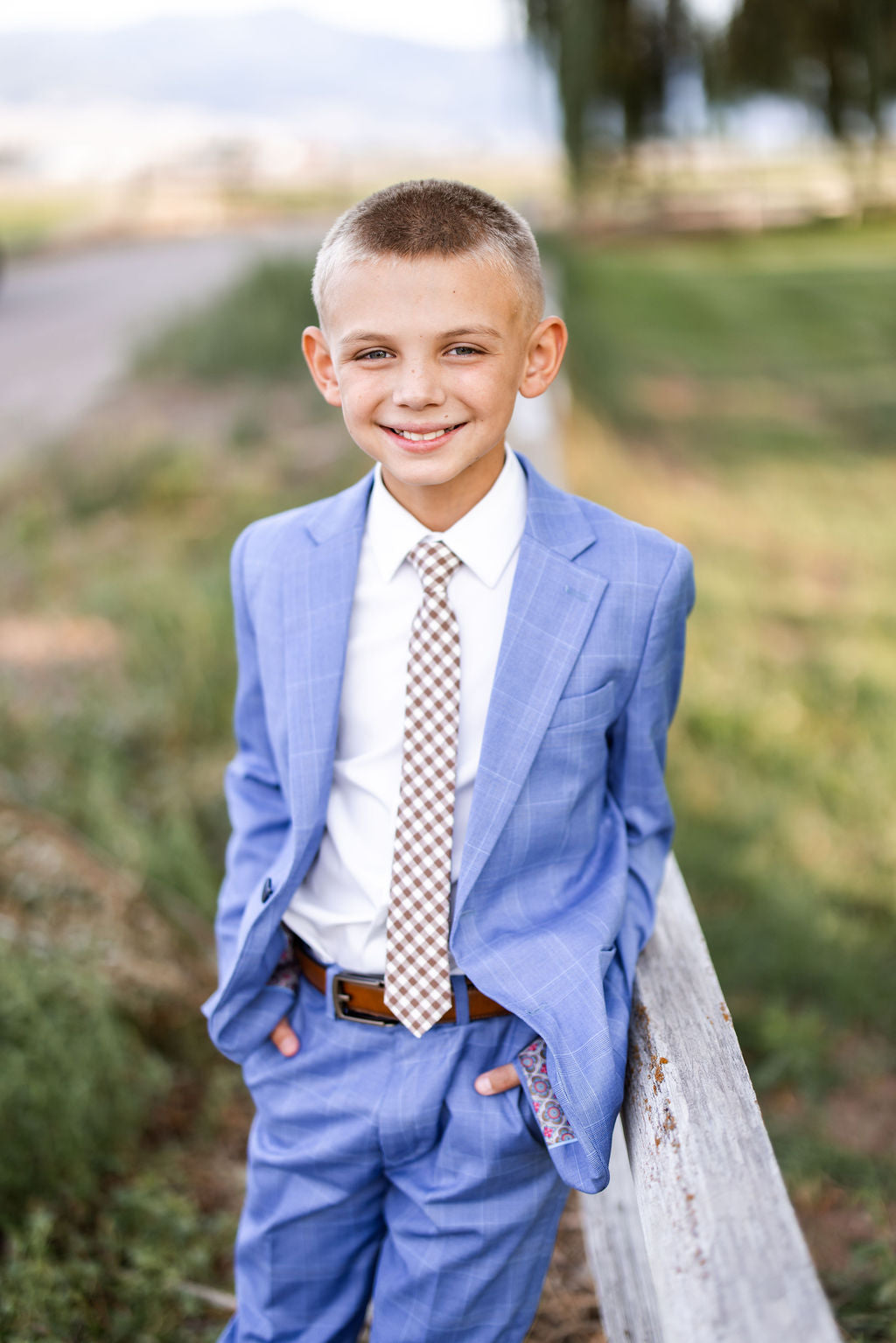 Griffin Gingham Boys Pre-Tied Tie