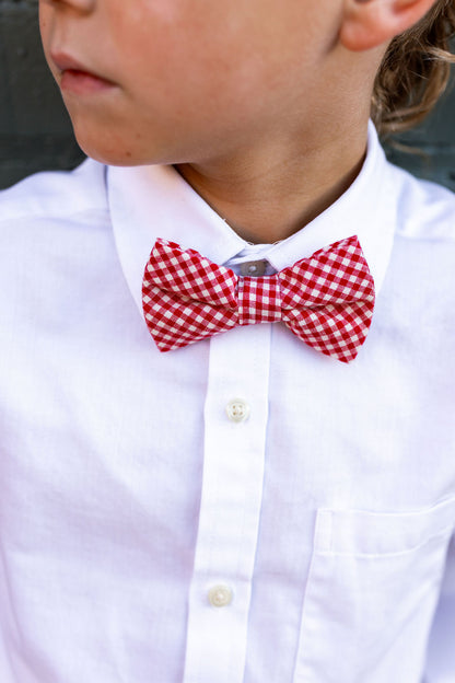 Ralphie Red Gingham Boys Bow Tie
