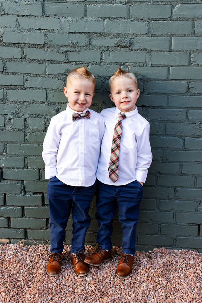 Dasher Plaid Boys Bow Tie