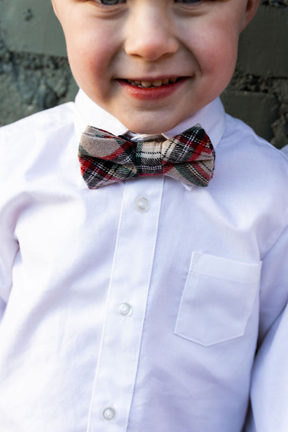 Dasher Plaid Boys Bow Tie