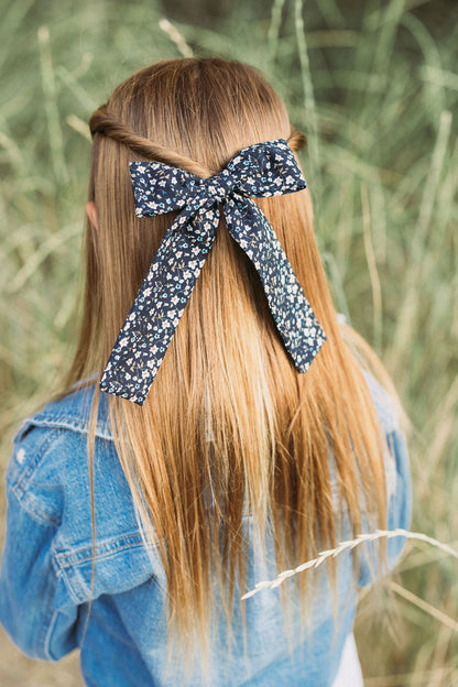 Hayes Floral Long Tail Hair Bow Clip