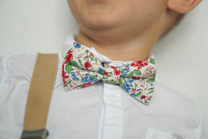 Strawberry Floral Bow Tie