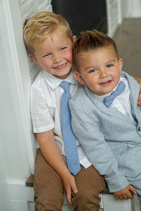 Jackson Blue Linen Boys Tie