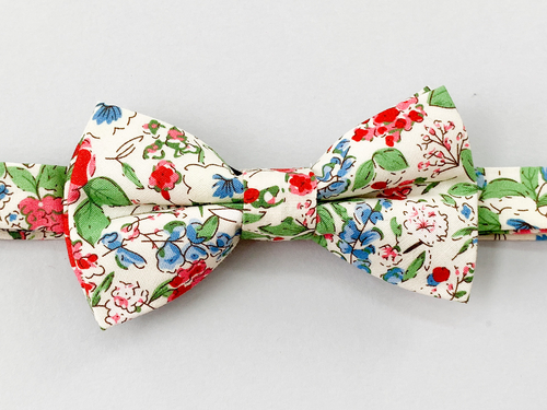 Strawberry Floral Bow Tie